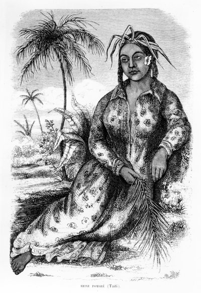 Queen Pomare IV of Tahiti, illustration from Eugene Delessert